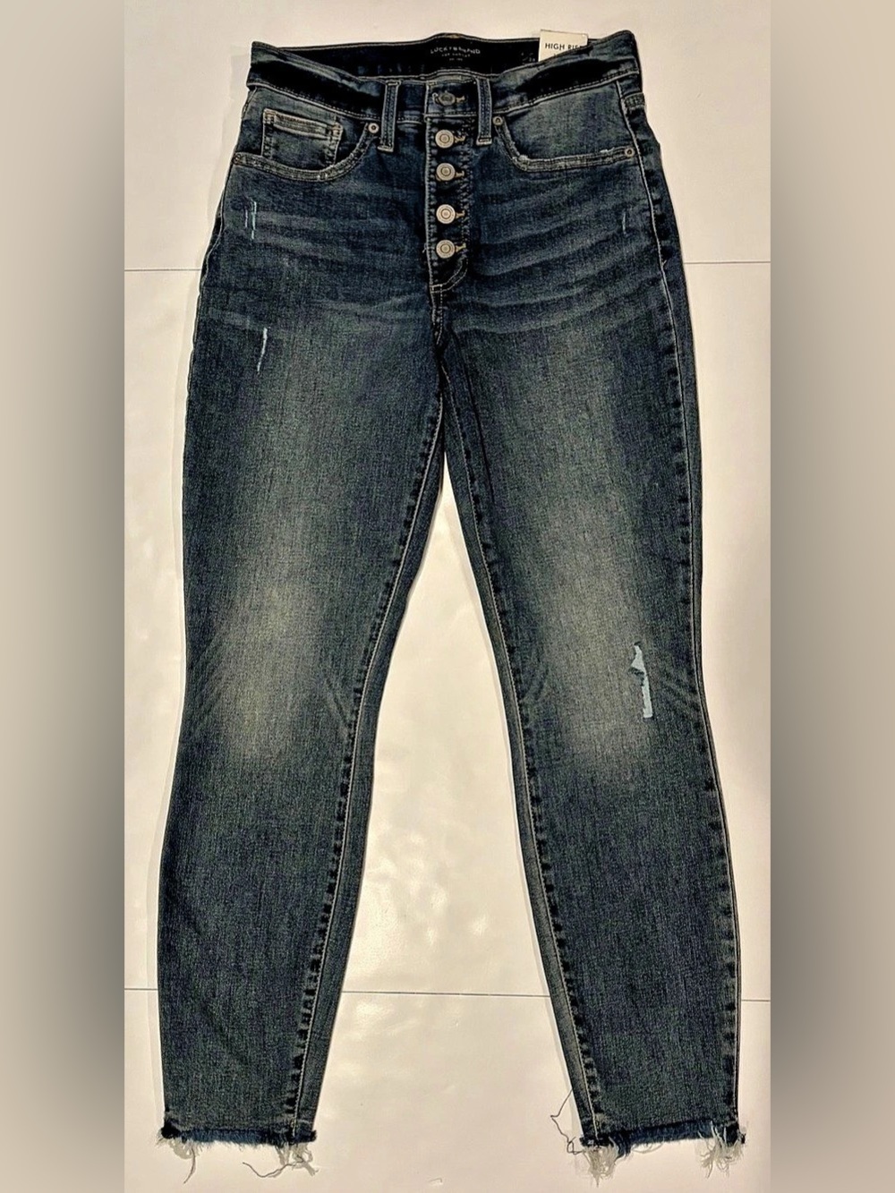 NWT Lucky Brand Bridgette High Rise Skinny Ankle Jeans Button Fly Size 6 / 28
